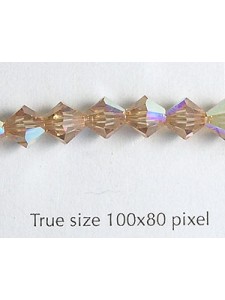 Swar Bi-cone Bead 6mm Lt.Col.Topaz AB