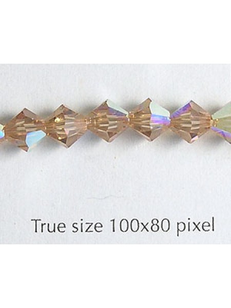 Swar Bi-cone Bead 6mm Lt.Col.Topaz AB