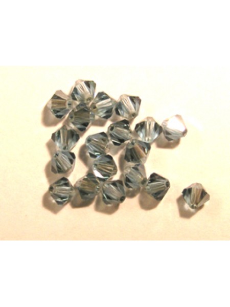 Swar Bi-cone Bead 4mm Aquamarine Satin