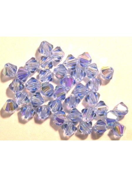 Swar Bi-cone Bead 4mm Light Sapphire AB