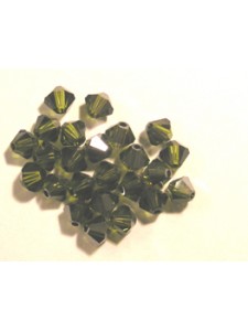 Swar Bi-cone Bead 4mm Olivine Satin