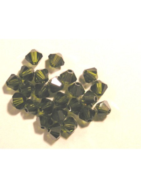 Swar Bi-cone Bead 4mm Olivine Satin