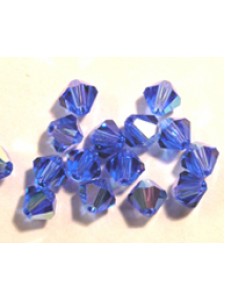 Swar Bi-cone Bead 4mm Sapphire AB