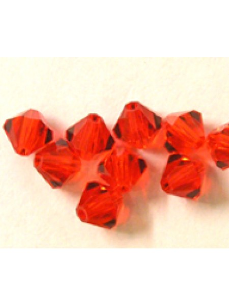 Swar Bi-cone Bead 4mm Siam (Red)