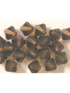 Swar Bi-cone Bead 4mm Smoked Topaz