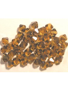 Swar Bi-cone Bead 4mm Topaz Satin