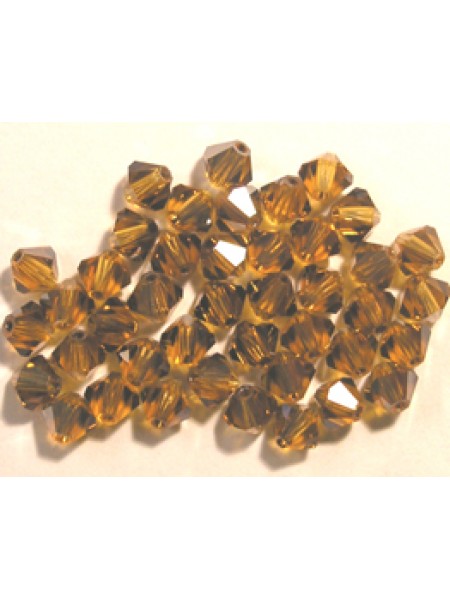 Swar Bi-cone Bead 4mm Topaz Satin