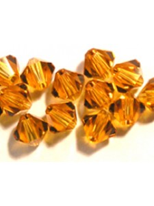 Swar Bi-cone Bead 4mm Topaz