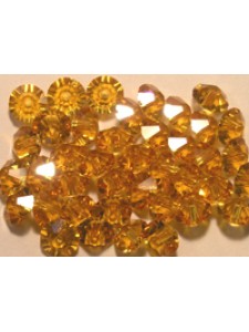 Swar Flat Bi-cone Bead 6mm Topaz