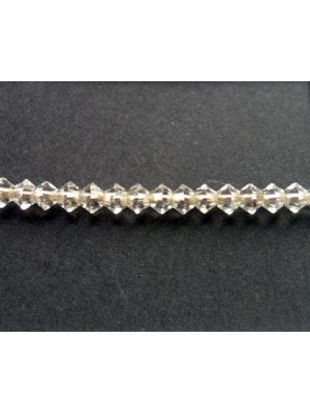 Swar Bicone Bead 3mm Silvershade