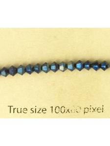 Swar Bi-cone Bead 3mm Metallic Blue 2X