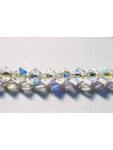 Swar Bicone Bead 4mm Clear Aurora Boreal