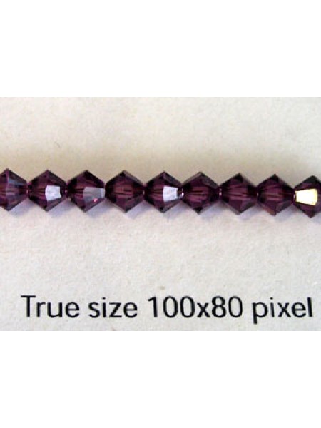 Swar Bi-cone Bead 4mm Amethyst