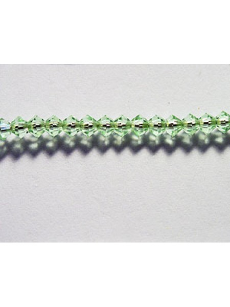 Swar Bi-cone Bead4mm Chrysolite -Green