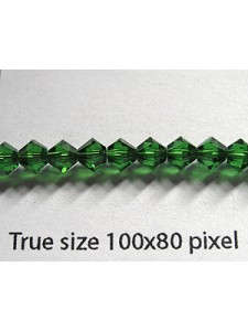 Swar Bi-cone Bead 4mm Dark Moss Green