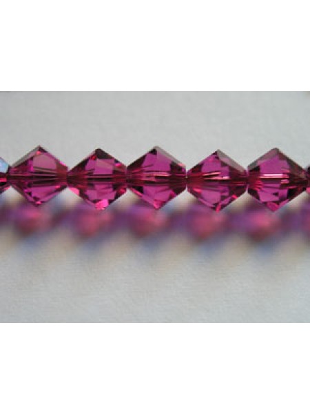 Swar Bi-cone Bead 4mm Fuchsia