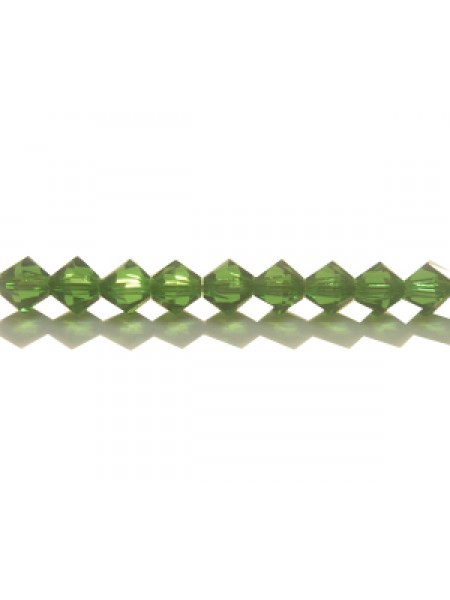 Swar Bi-Cone Bead 4mm Fern Green