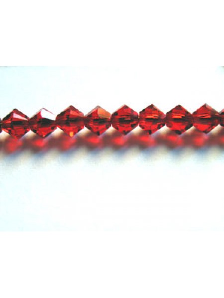 Swar Bi-cone Bead 4mm Light Siam (Red)