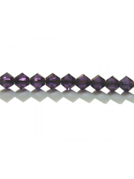 Swar Bi-cone Bead 4mm Purple Velvet