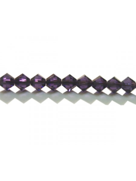 Swar Bi-cone Bead 4mm Purple Velvet