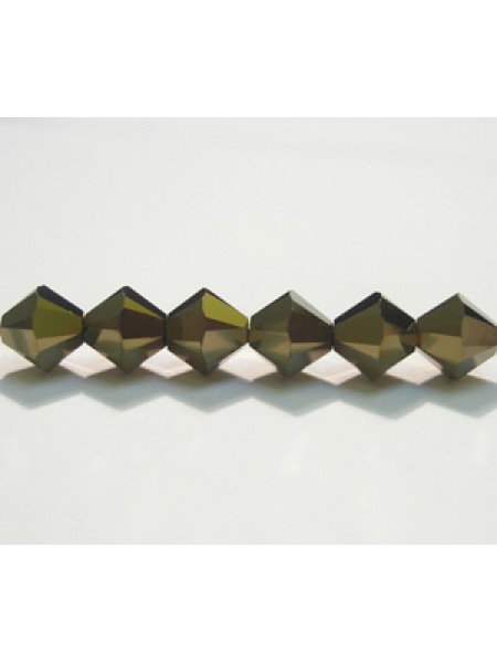 Swar Bicone Bead 6mm Crystal Dorado 2x
