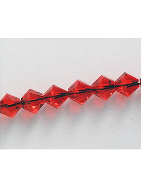 Swar Bi-cone Bead 6mm Light Siam Red