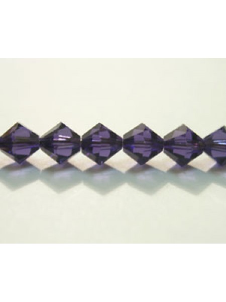 Swar Bi-cone Bead 6mm Purple Velvet