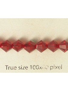 Swar Bicone Bead 6mm Siam Red