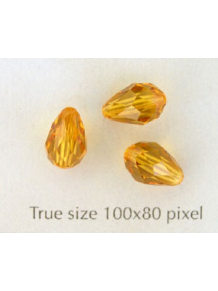 Swar Drop Bead Faceted 9x6mm Topaz