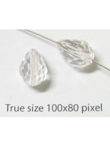 Swar Drop Bead Faceted 12x8mm Clear