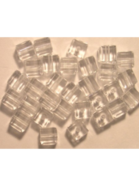 Swar Cube Bead 6mm Clear