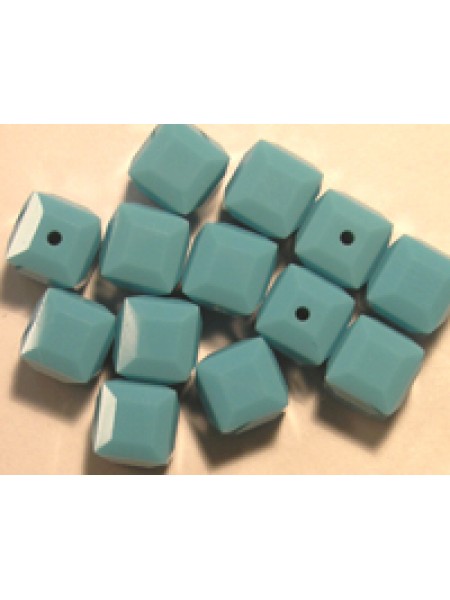 Swar Cube Bead 6mm Turquoise