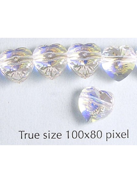 Swar Heart Bead 8mm Clear AB