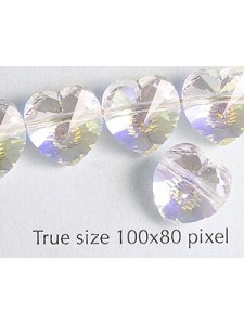 Swar Heart Bead 10mm Clear AB