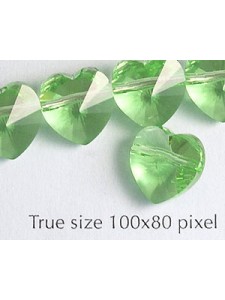 Swar Heart Bead 10mm Peridot