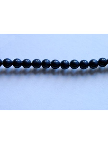 Swar Round Pearl 3mm Round Dark Lapis