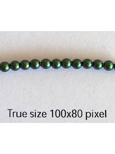 Swar Round Pearl 3mm Scarab Green