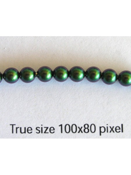 Swar Round Pearl 4mm Scarab Green