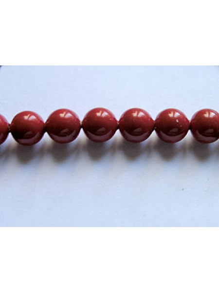 Swar Pearl  5mm Round Red Coral