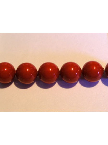 Swar Pearl  6mm Round Red Coral