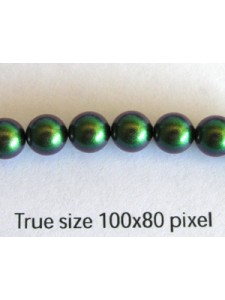 Swar Round Pearl 6mm Scarab Green