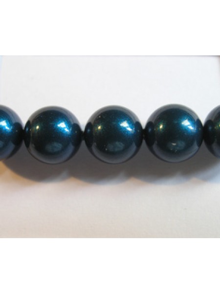 Swar Round Pearl 8mm Petrol