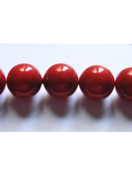 Swar Pearl  8mm Round Red Coral