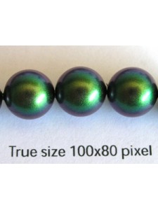 Swar Round Pearl 10mm Scarab Green