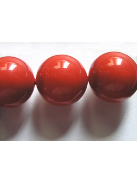Swar Pearl  12mm Round Red Coral