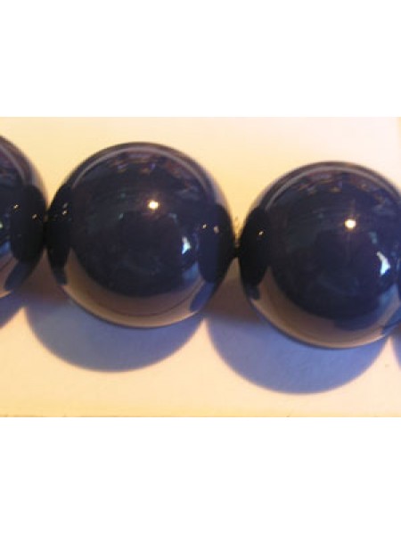 Swar Pearl 14mm Round Dark Lapis