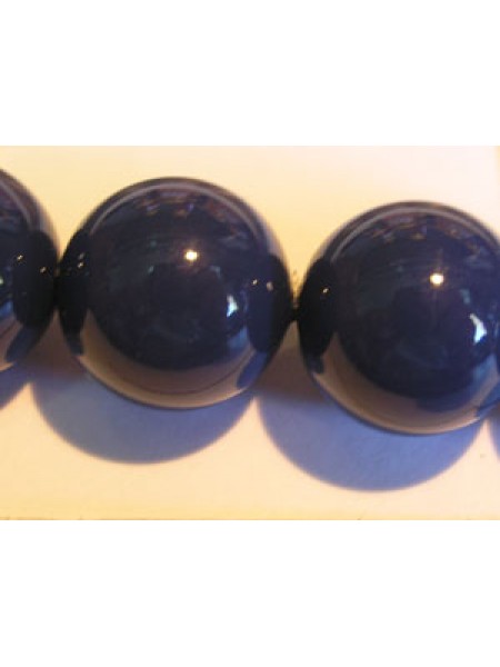 Swar Pearl  14mm Round Dark Lapis