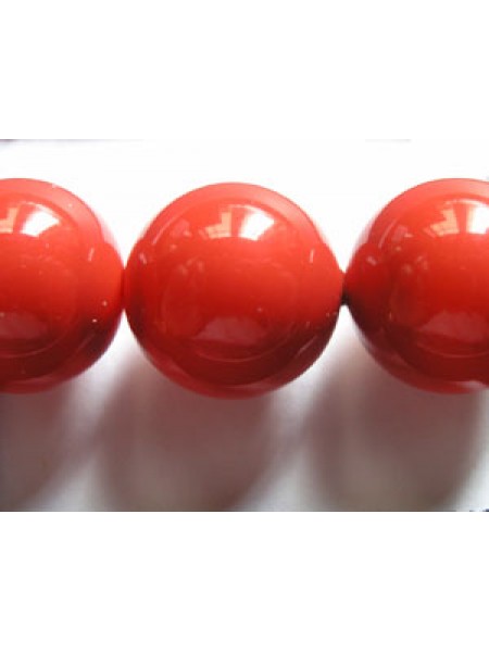 Swar Pearl  14mm Round Red Coral