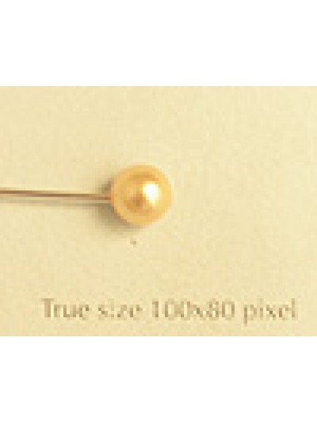 Swar Pearl 6mm Gold HALF DRILLED