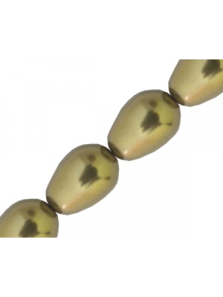 Swar Pearl Pear 11x8mm Antique Brass